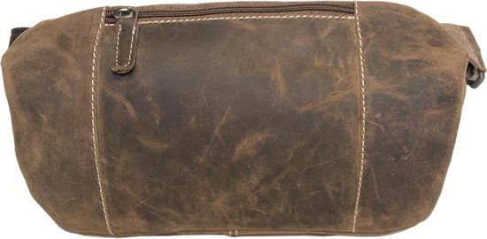 Heuptasje dames of heuptasje heren cognac kleurig leer fanny pack - Arrigo.nl