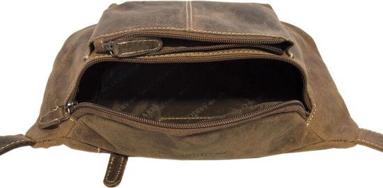 Heuptasje dames of heuptasje heren cognac kleurig leer fanny pack - Arrigo.nl