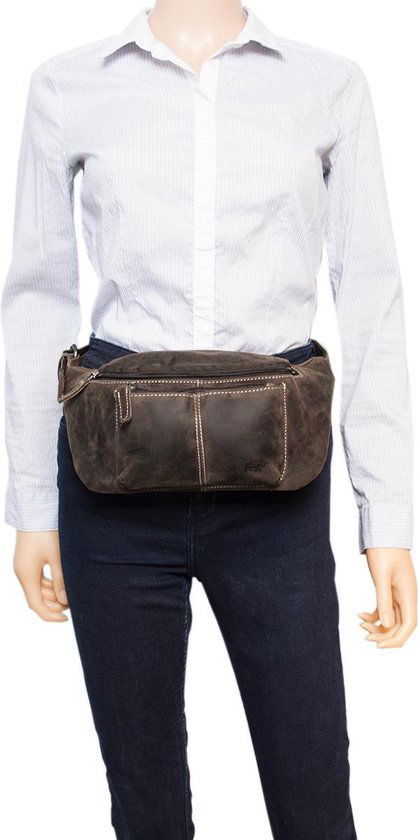 Heuptasje dames of heuptasje heren donkerbruin leer fanny pack donkerbruin - Arrigo.nl