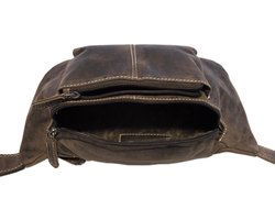 Heuptasje dames of heuptasje heren donkerbruin leer fanny pack donkerbruin - Arrigo.nl