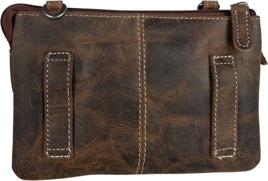 Heuptasje heren cognac leer telefoontasje aan je riem clutch heuptasje - Arrigo.nl