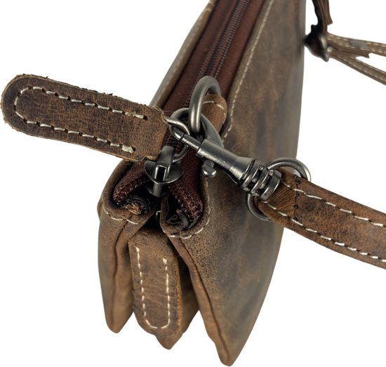 Heuptasje heren cognac leer telefoontasje aan je riem clutch heuptasje - Arrigo.nl