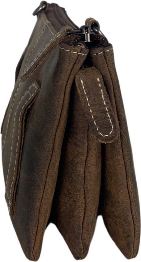 Heuptasje heren cognac leer telefoontasje aan je riem clutch heuptasje - Arrigo.nl