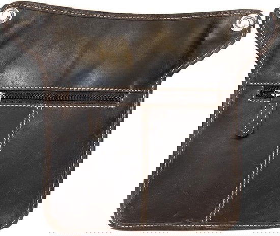 Heuptasje leer of leren festival tasje donkerbruin met een verstelbare - Arrigo.nl