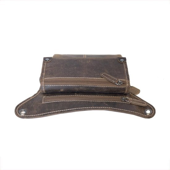 Heuptasje leer of leren festival tasje lichtbruin met een verstelbare - Arrigo.nl