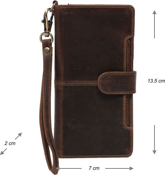 Hoesje iphone 12 mini donkerbruin leer iphone 12 mini hoesje - Arrigo Leather Goods