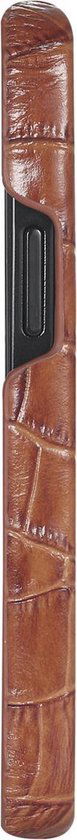 Hoesje iphone 12 pro met kroko print lichtbruin leer apple - Arrigo Leather Goods