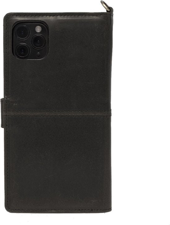 Hoesje iphone 12 pro zwart leer iphone 12 pro hoesje - Arrigo Leather Goods