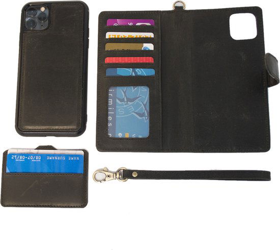 Hoesje iphone 12 pro zwart leer iphone 12 pro hoesje - Arrigo Leather Goods