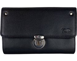 Horeca portemonnee portefeuille kelner portemonnee taille riem munthouder leer zwart - Arrigo.nl