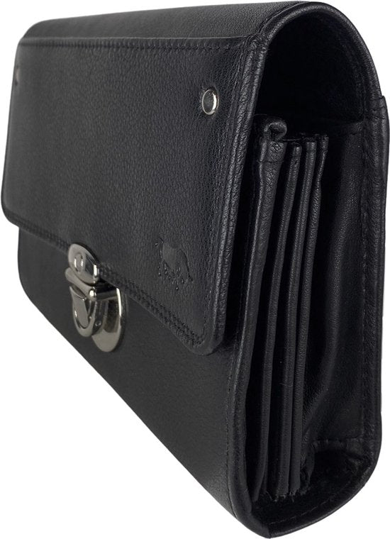 Horeca portemonnee portefeuille kelner portemonnee taille riem munthouder leer zwart - Arrigo.nl