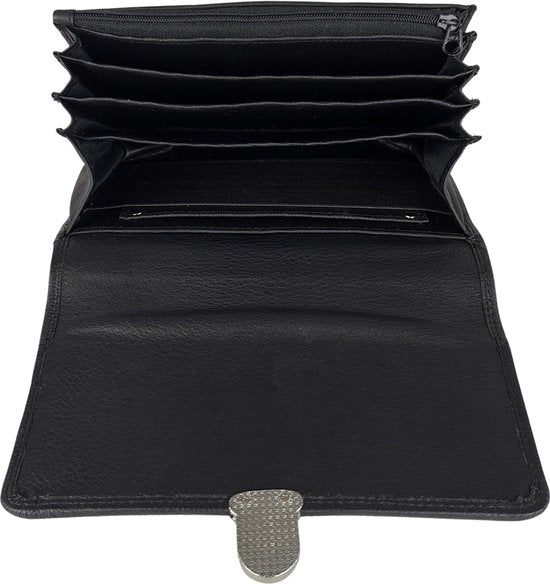 Horeca portemonnee portefeuille kelner portemonnee taille riem munthouder leer zwart - Arrigo.nl