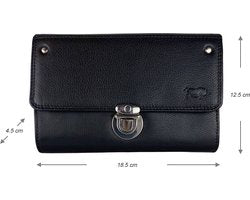 Horeca portemonnee portefeuille kelner portemonnee taille riem munthouder leer zwart - Arrigo.nl