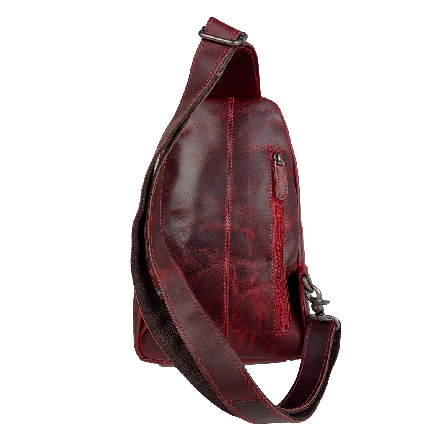Slingbag rundleer rood