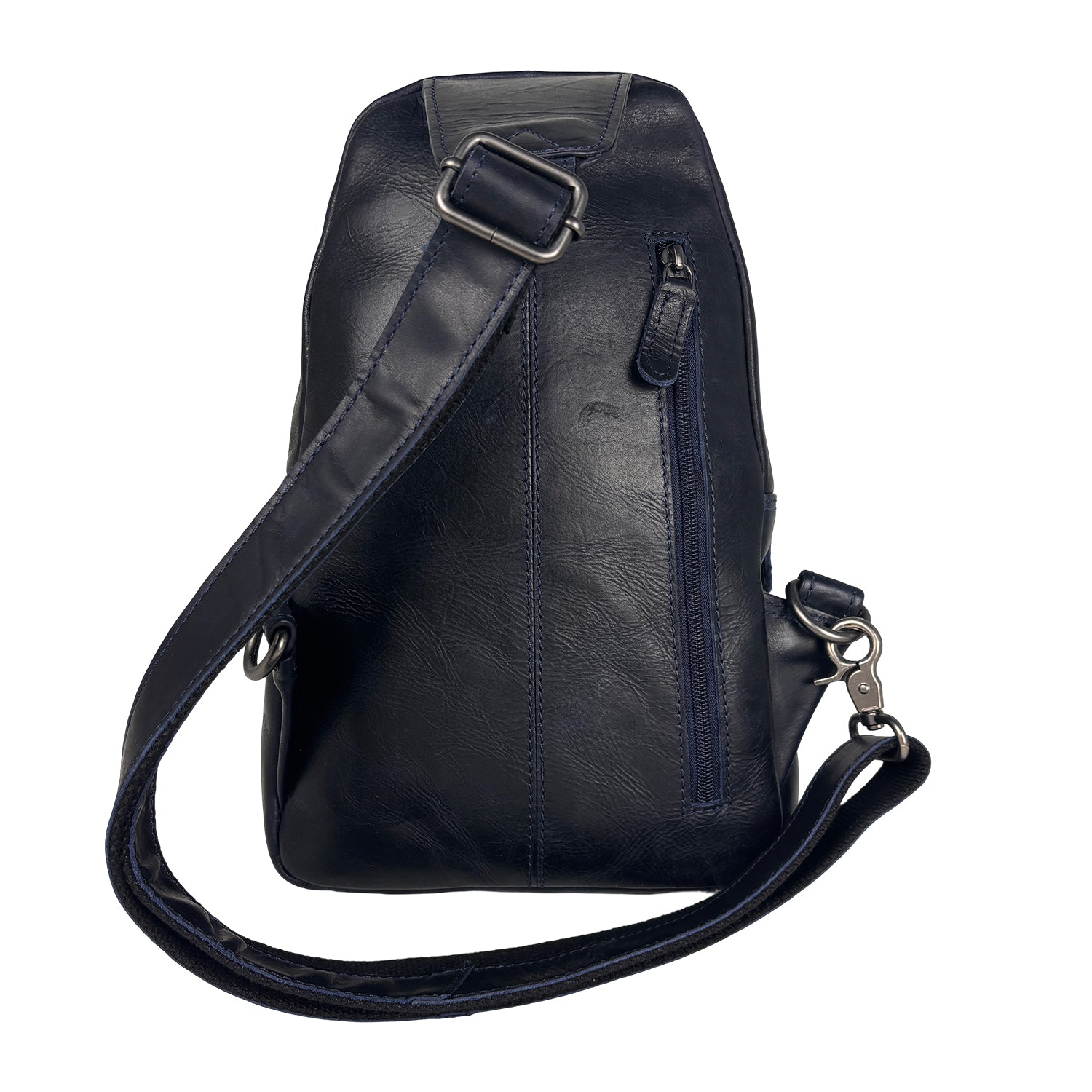 Slingbag rundleer blauw