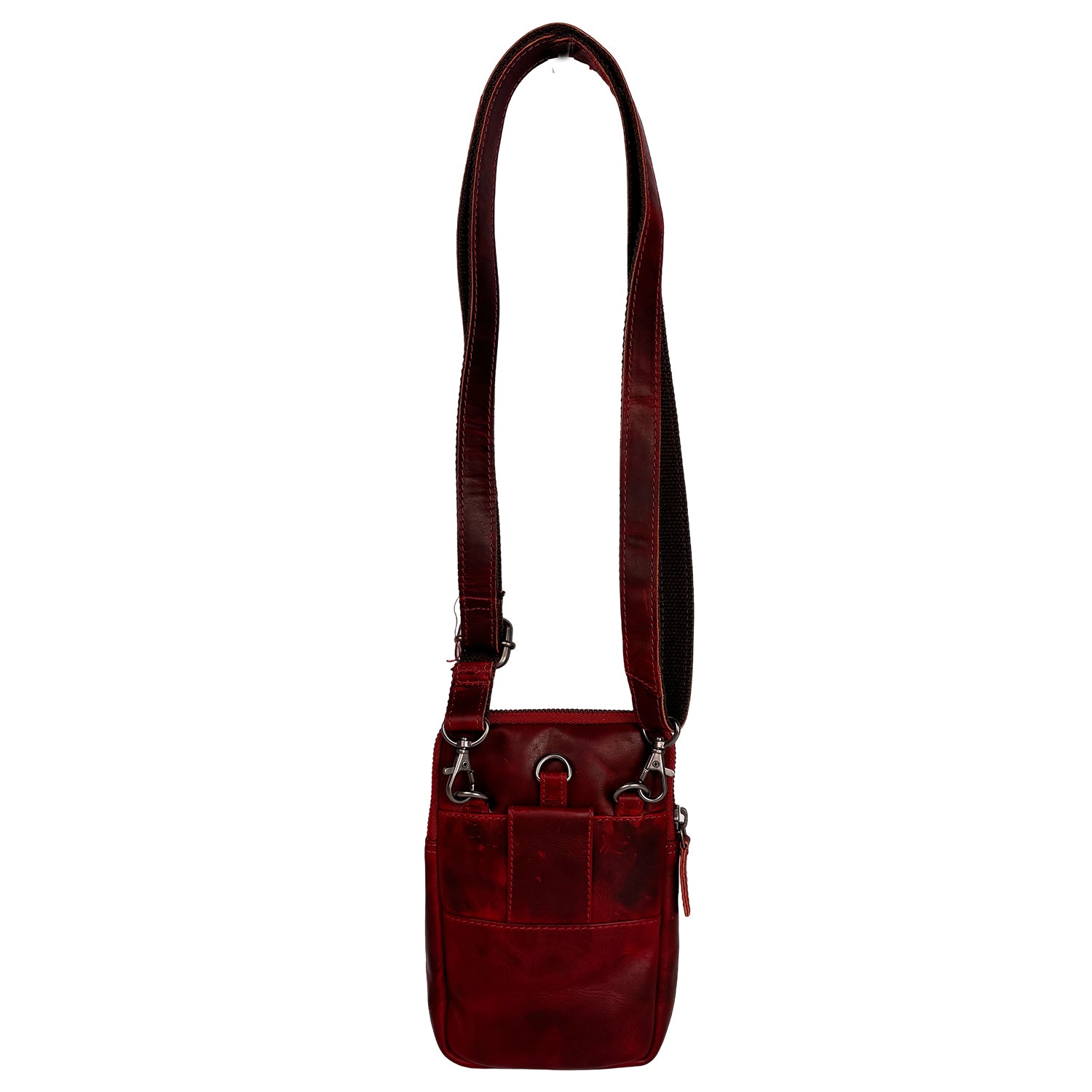 Telefoontasje/crossbody tas rood rundleer