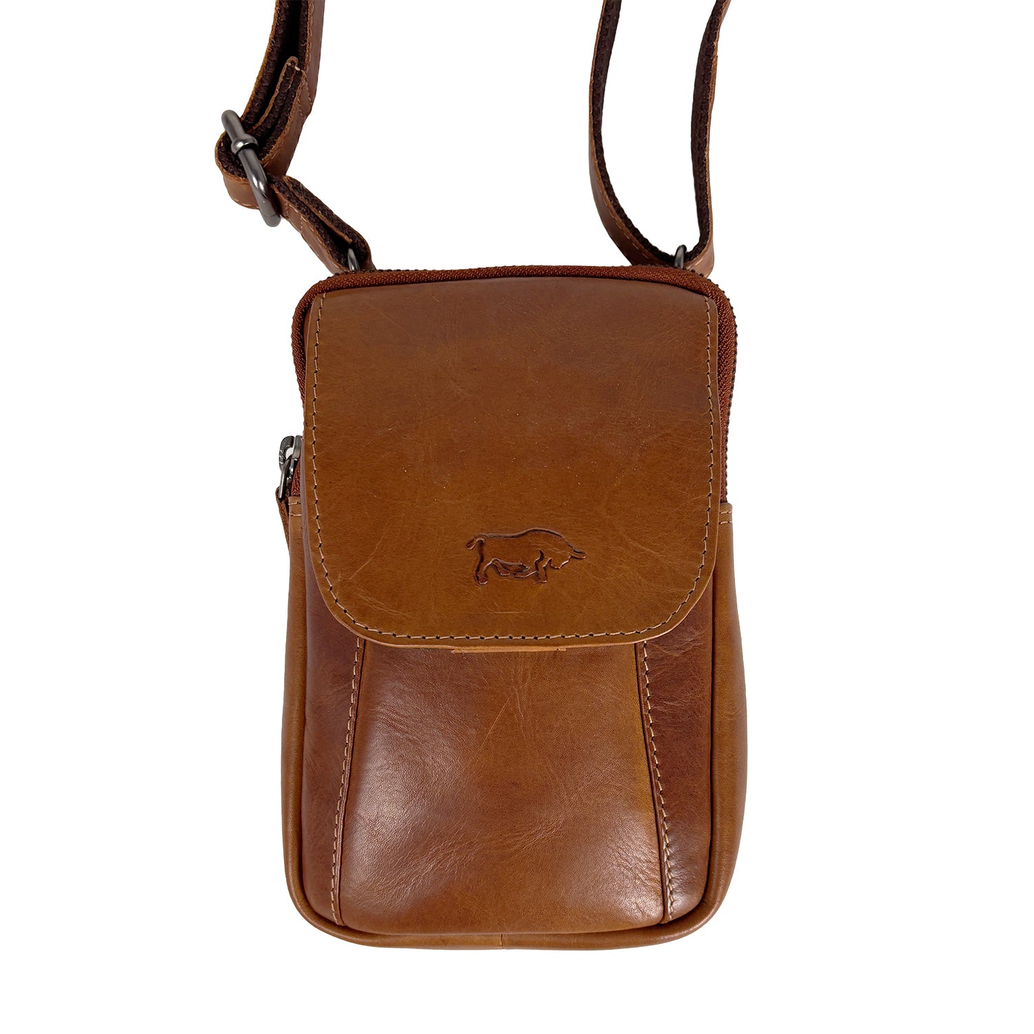 Heuptas / telefoontas cognac rundleer