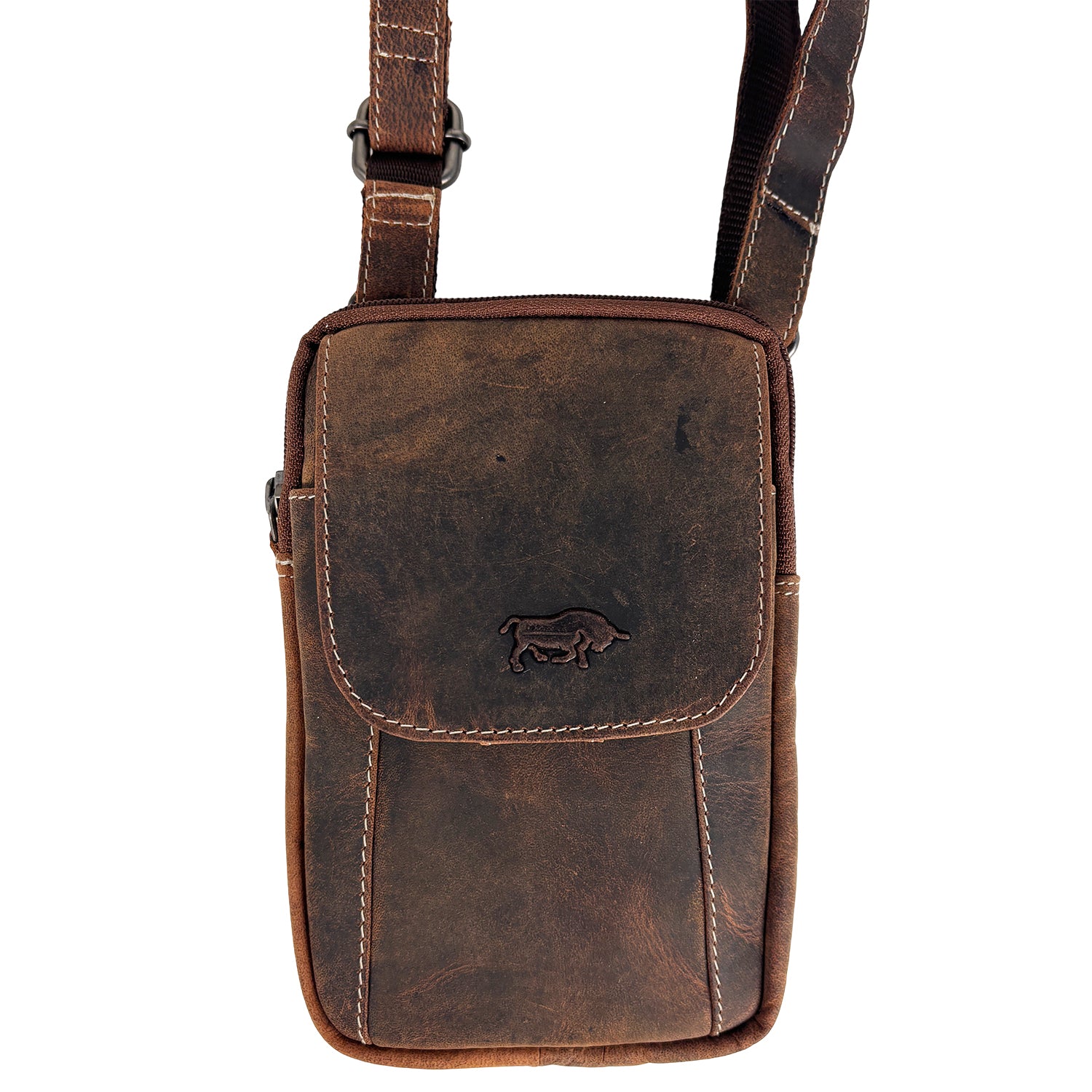 Cognac buffelleer telefoontasje van Arrigo