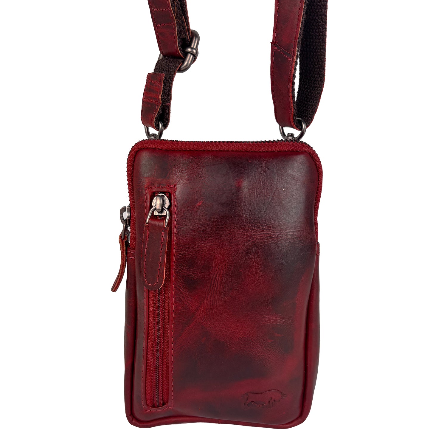 Rood leren Telefoontasje