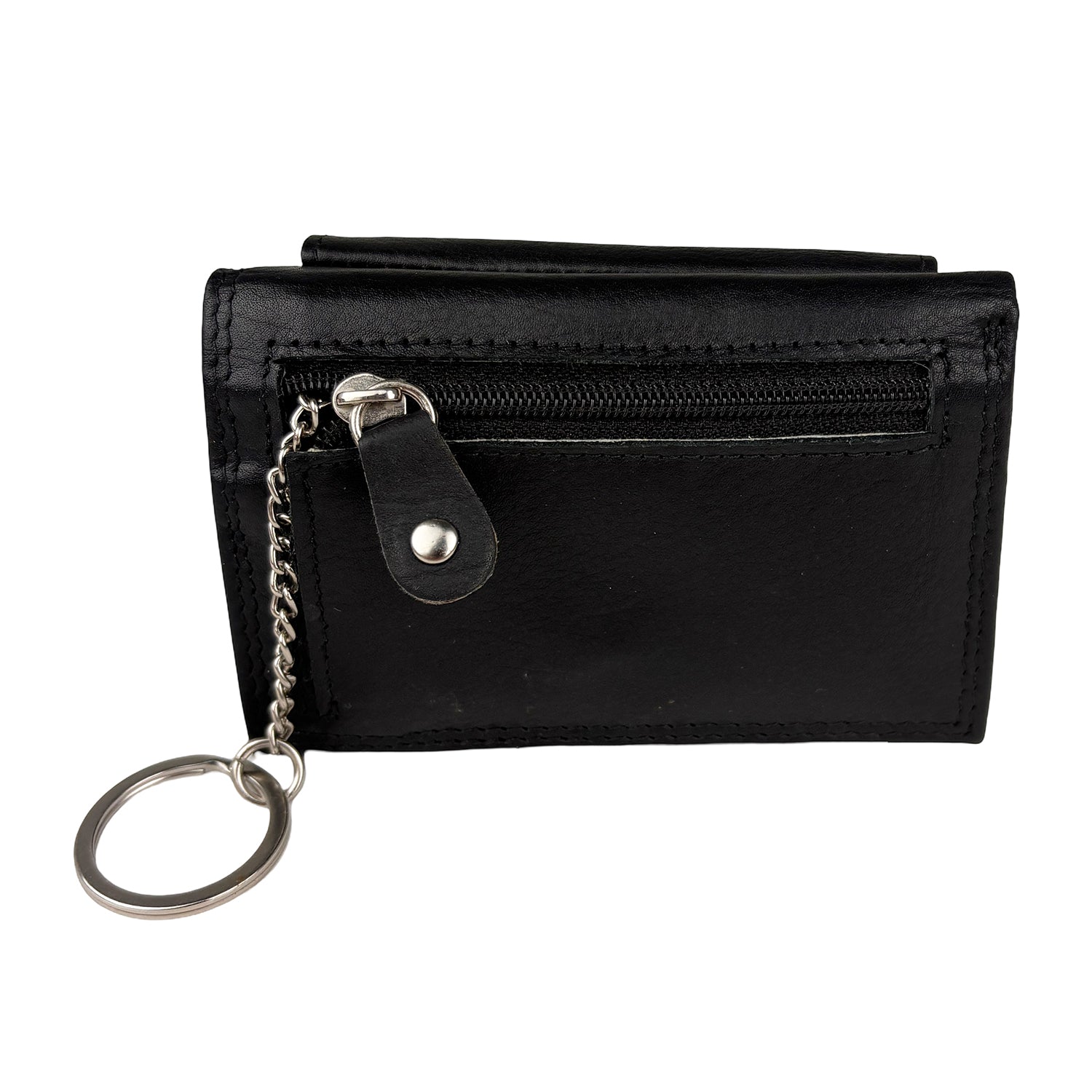 Compacte RFID Mini Portemonnee met Sleutelring - zwart
