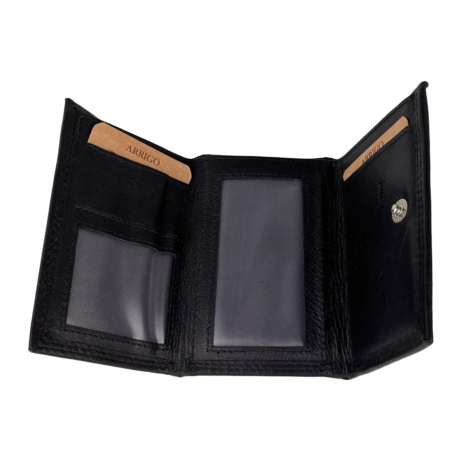 Compacte RFID Mini Portemonnee met Sleutelring - zwart