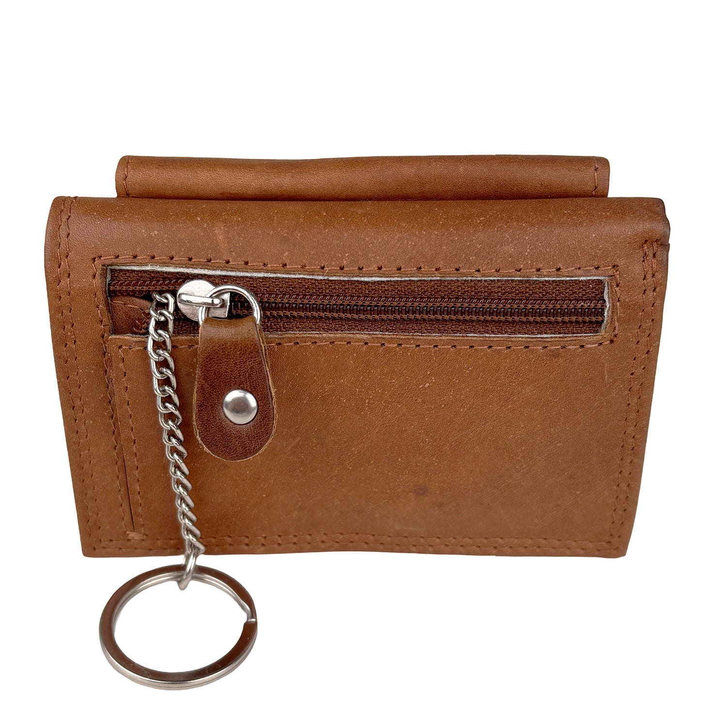 Cognac Leren Kleine Portemonnee met RFID