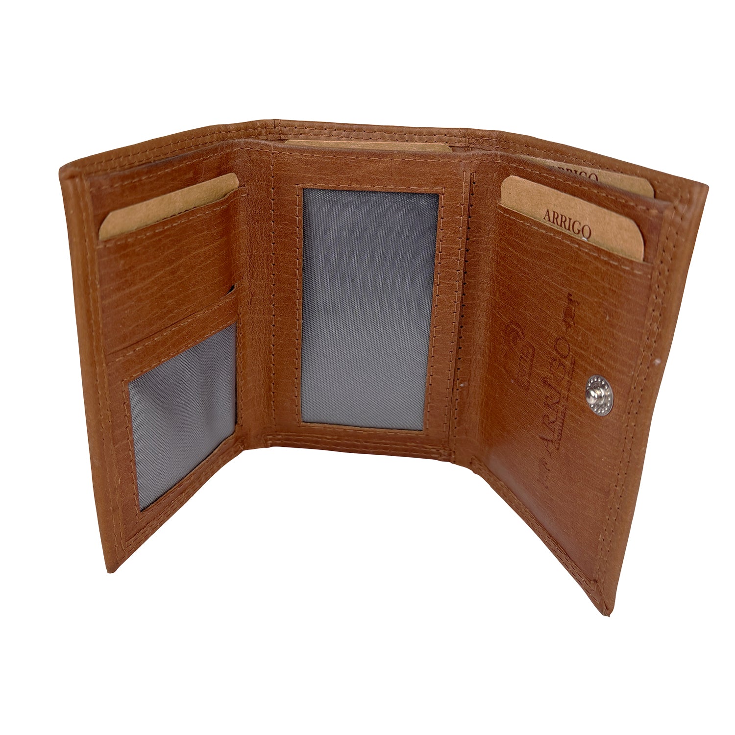 Cognac Leren Kleine Portemonnee met RFID