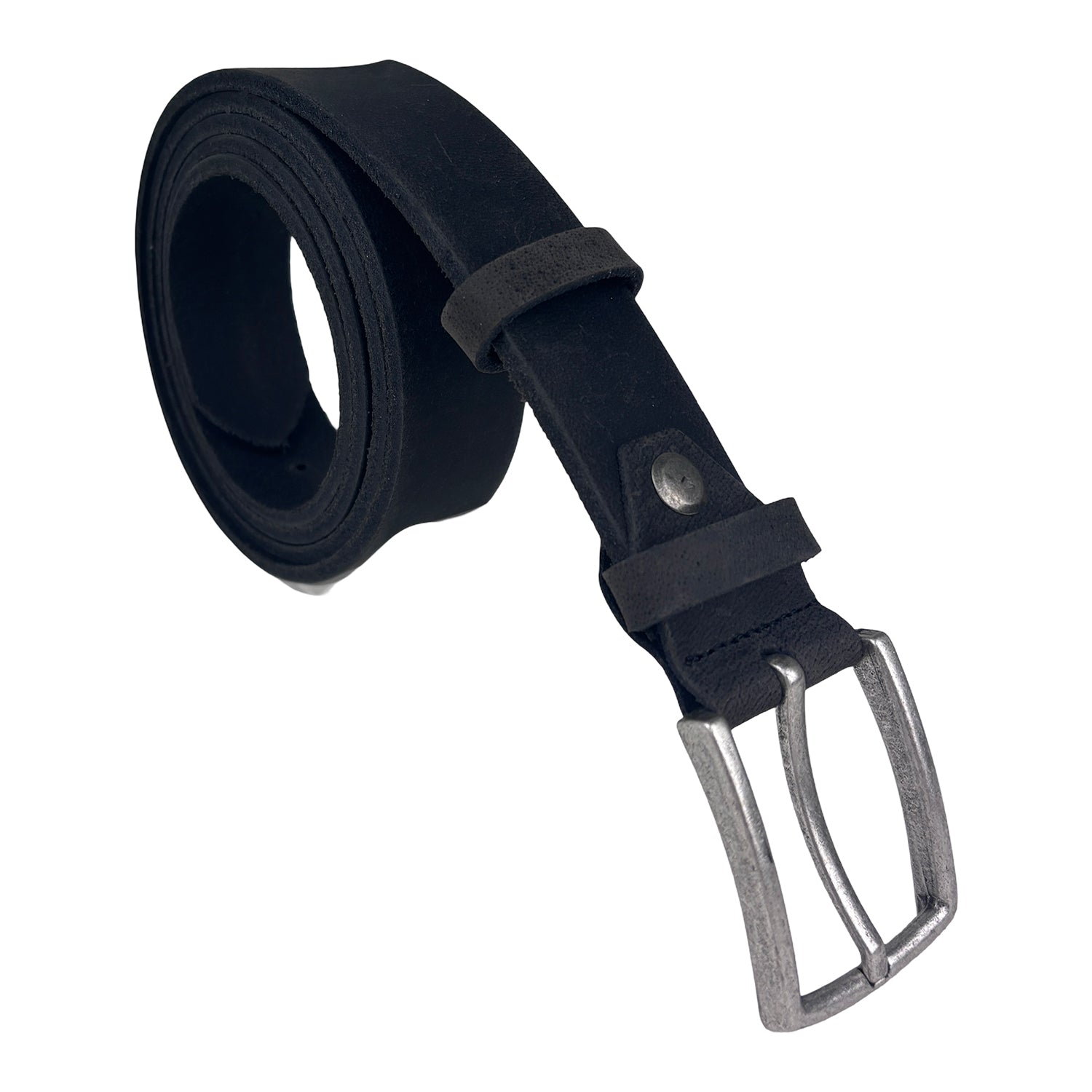 Leren riem matzwart – 3 cm breed