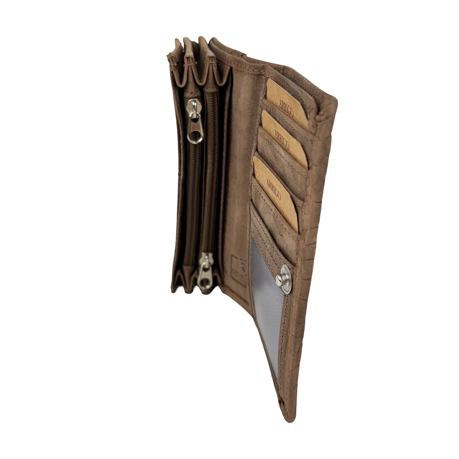 Arrigo damesportemonnee met krokoprint – Bruin