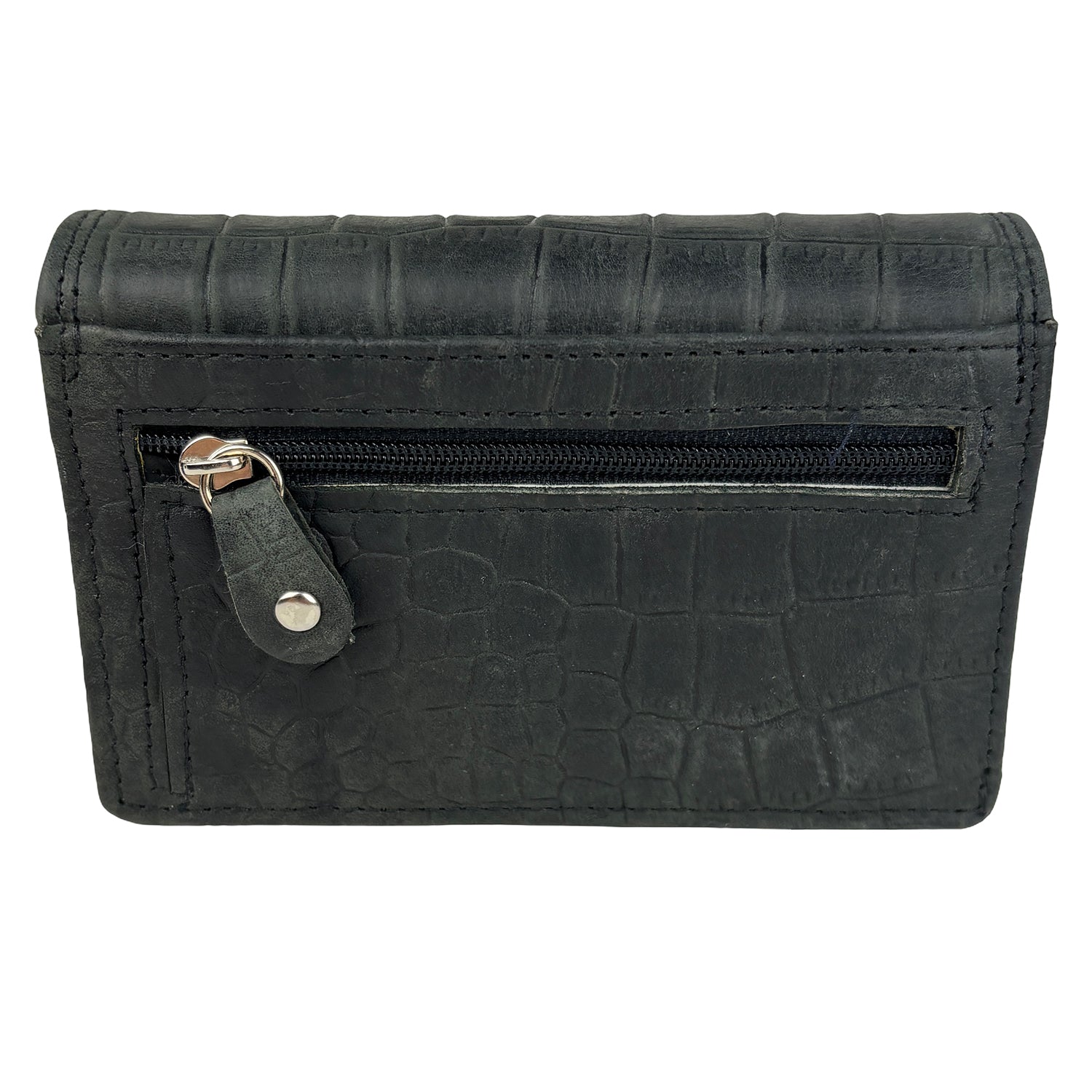 Arrigo damesportemonnee met krokoprint – Zwart
