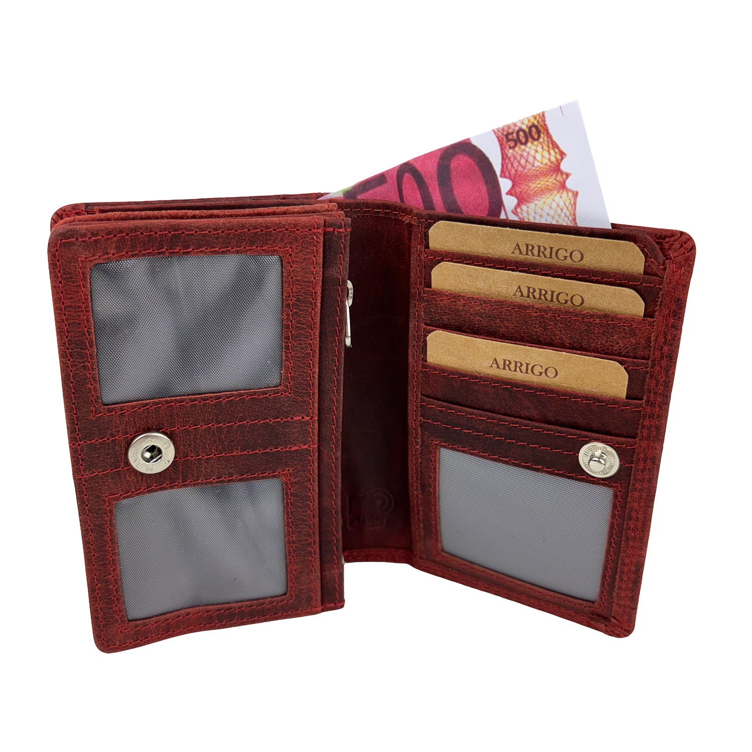 Arrigo damesportemonnee met krokoprint – Rood