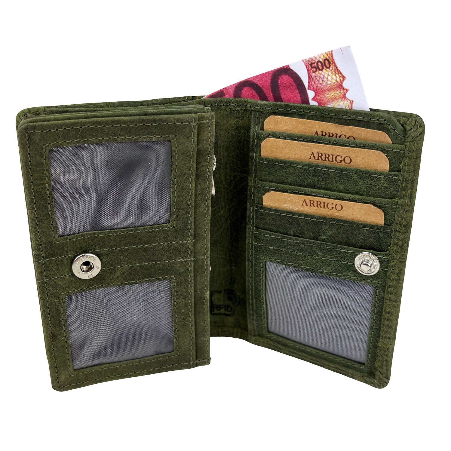 Arrigo damesportemonnee met krokoprint – Groen