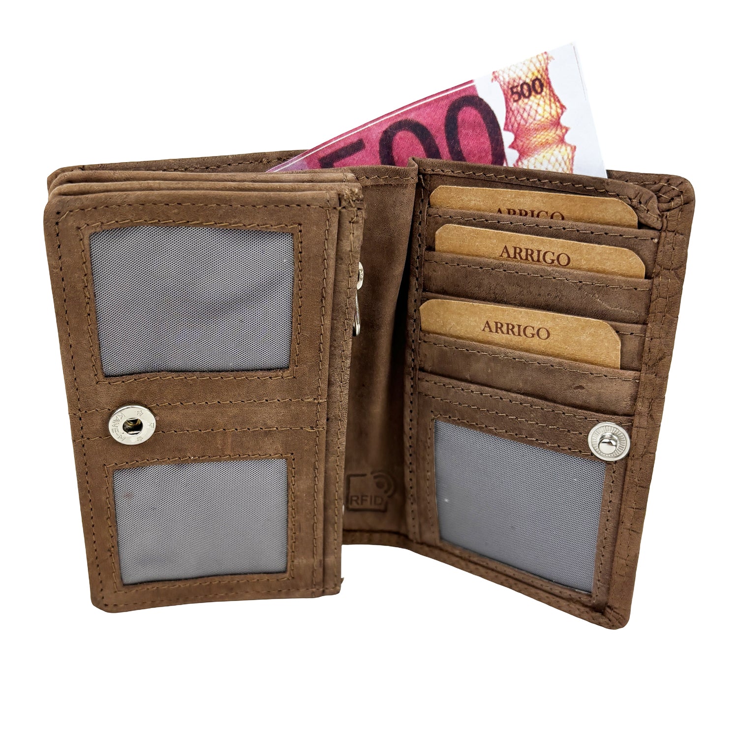 Arrigo damesportemonnee met krokoprint – Bruin