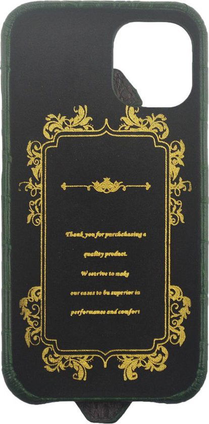 Iphone 12 mini hoesje groen met kroko print iphone 12 - Arrigo Leather Goods