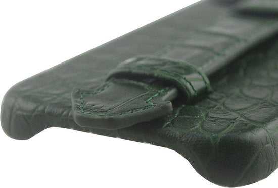 Iphone 12 mini hoesje groen met kroko print iphone 12 - Arrigo Leather Goods