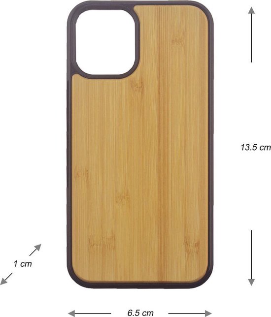 Iphone 12 mini hoesje hout creme - Arrigo Leather Goods
