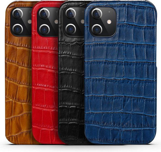 Iphone 12 mini hoesje kroko - Arrigo Leather Goods