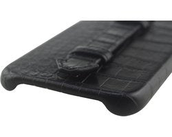 Iphone 12 mini hoesje zwart met kroko print iphone 12 - Arrigo Leather Goods