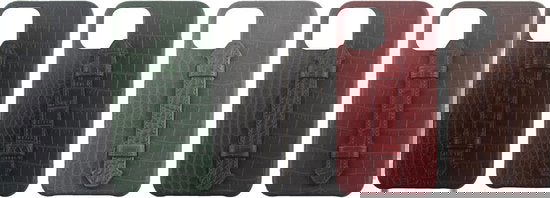 Iphone 12 mini hoesje zwart met kroko print iphone 12 - Arrigo Leather Goods