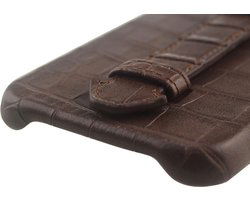 Iphone 12 pro max donkerbruin kroko - Arrigo Leather Goods