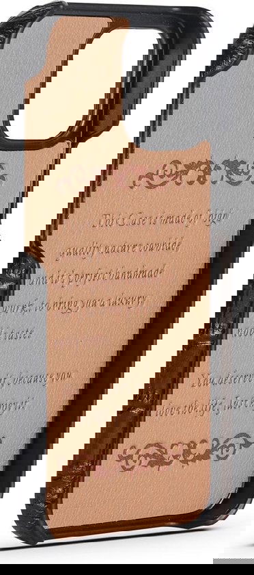 Iphone 12 pro max hoesje zwart kroko print leer leren - Arrigo Leather Goods