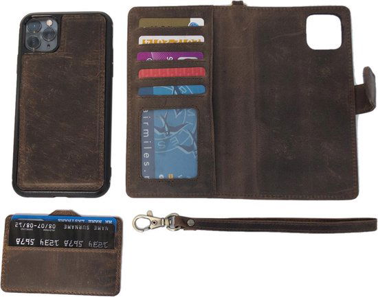 Iphone 7 hoesje donkerbruin leer hoesje iphone 7 donkerbruin buffelleer - Arrigo Leather Goods