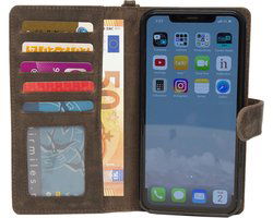 Iphone 8 plus hoesje donkerbruin leer hoesje iphone 8 plus - Arrigo Leather Goods
