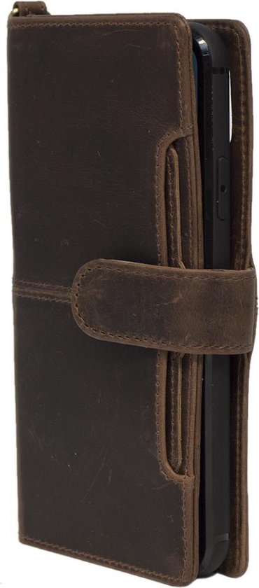 Iphone 8 plus hoesje donkerbruin leer hoesje iphone 8 plus - Arrigo Leather Goods