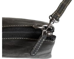 Klein Dames Schoudertasje / Festivaltasje van Buffelleer in Zwart - Arrigo.nl