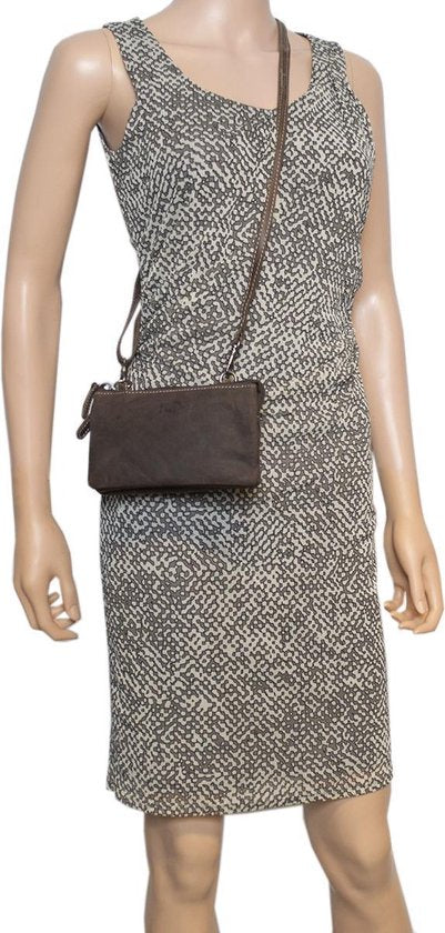 Klein Schoudertas - Buffelleer Festivaltasje / Lederen Crossbody Tas voor Dames - Arrigo.nl