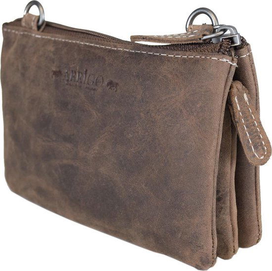 Klein schoudertas buffelleer festivaltasje lederen tasje klein crossbodytas voor dames - Arrigo Leather Goods