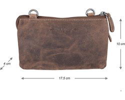 Klein schoudertas buffelleer festivaltasje lederen tasje klein crossbodytas voor dames - Arrigo Leather Goods