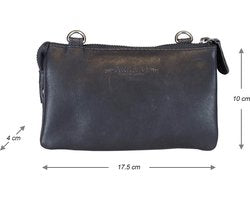 Klein schoudertas leer festivaltasje lederen tasje klein crossbodytas voor dames - Arrigo.nl