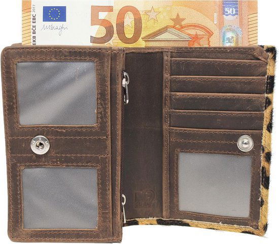 Kleine Damesportemonnee - Leer met Zebraprint en Anti-Skim Bescherming - Arrigo.nl